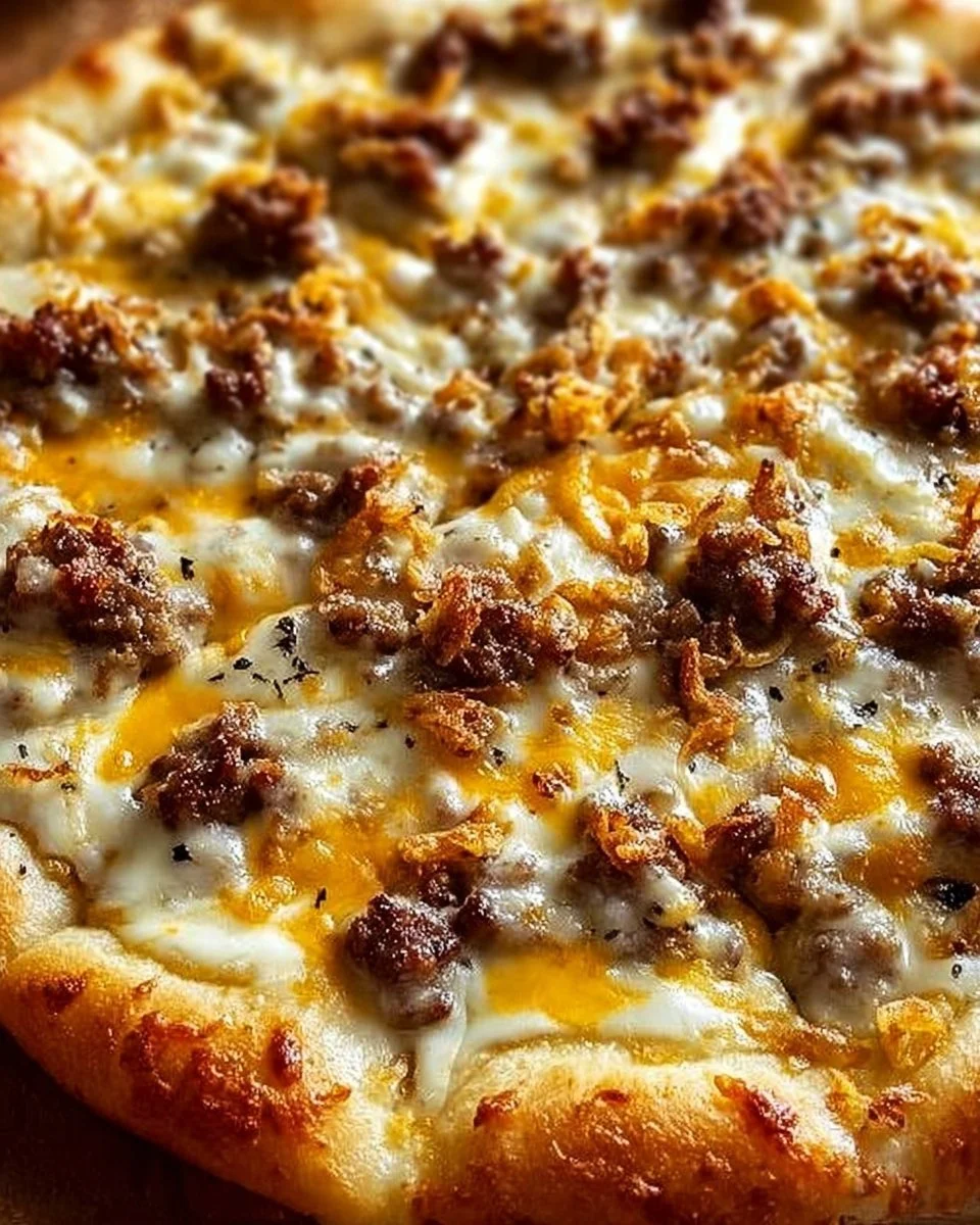Biscuits and Sausage Gravy Breakfast Pizza