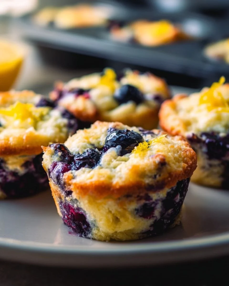 Blueberry and lemon zest cottage cheese bites on a plate