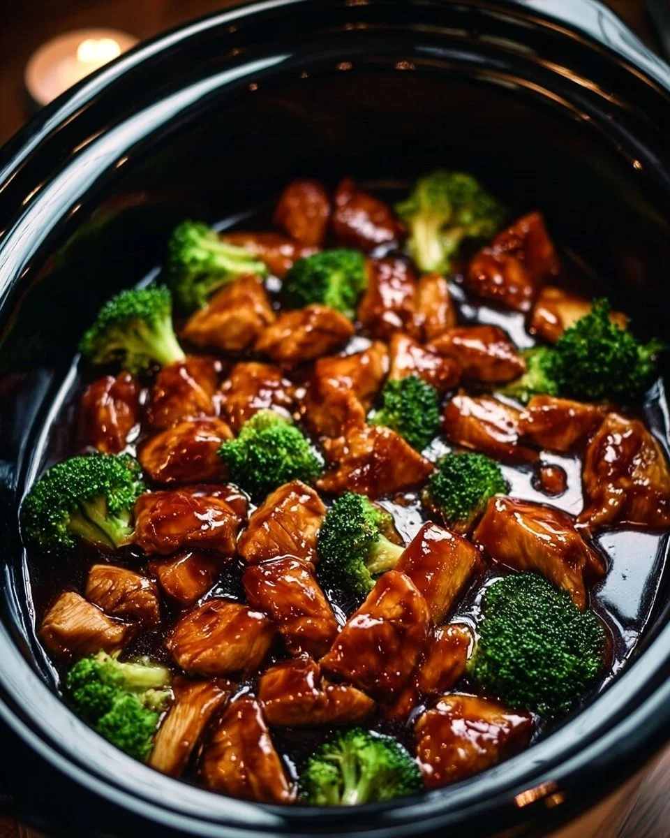 Delicious Crockpot Teriyaki Chicken served with rice and vegetables