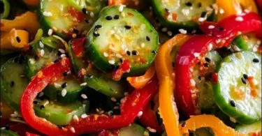 Refreshing Cucumber Sweet Pepper Salad with vibrant colors and fresh ingredients