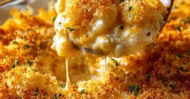 Dolly Parton's 5-Ingredient Casserole served on a plate with a fork.