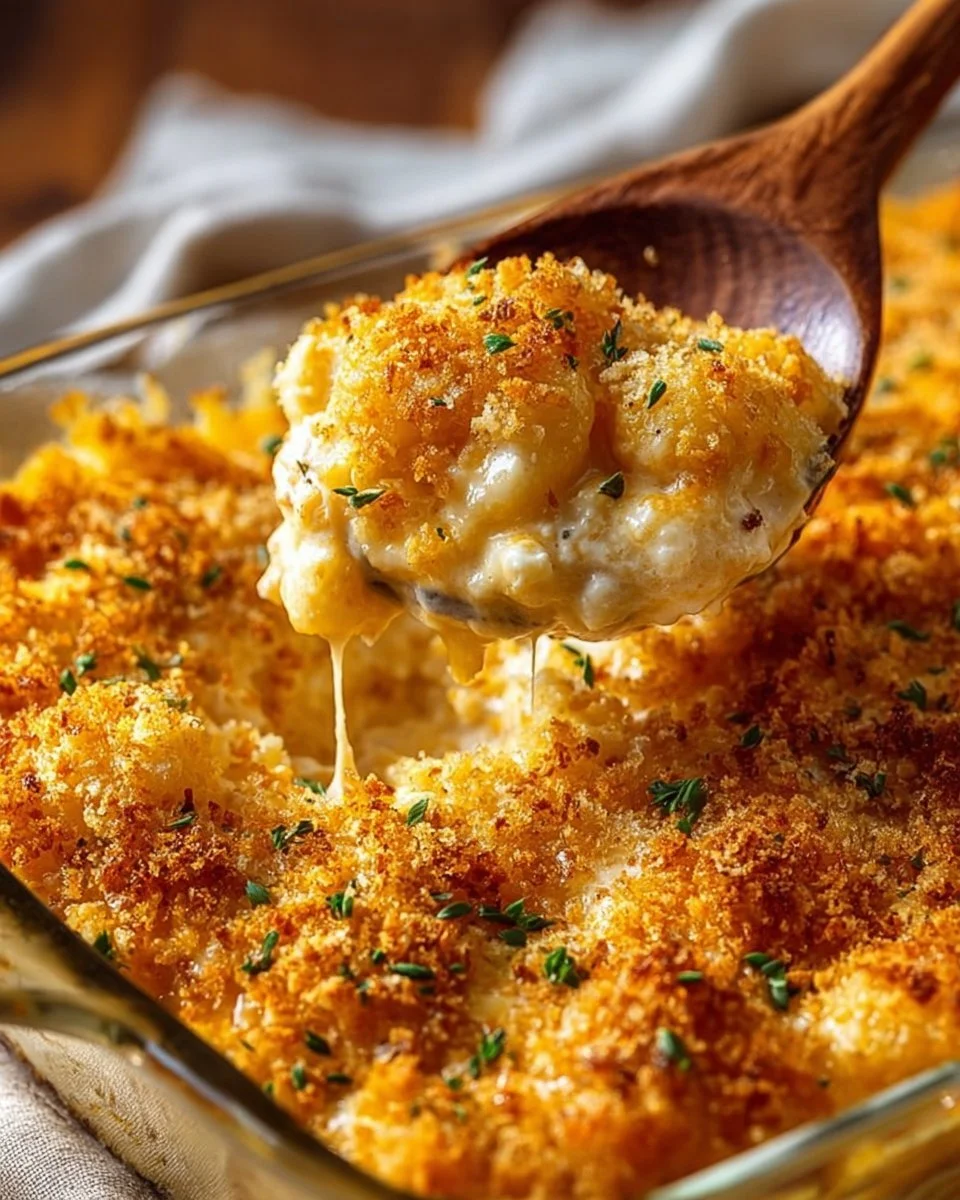 Dolly Parton's 5-Ingredient Casserole served on a plate with a fork.