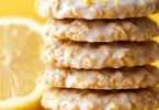 Delicious Lemon Oatmeal No-Bake Cookies on a plate