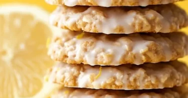 Delicious Lemon Oatmeal No-Bake Cookies arranged on a plate