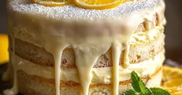 Delicious Limoncello Mascarpone Cake with citrus cream frosting