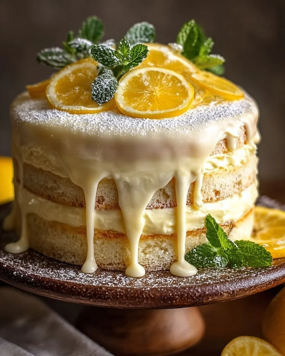 Delicious Limoncello Mascarpone Cake with citrus cream frosting