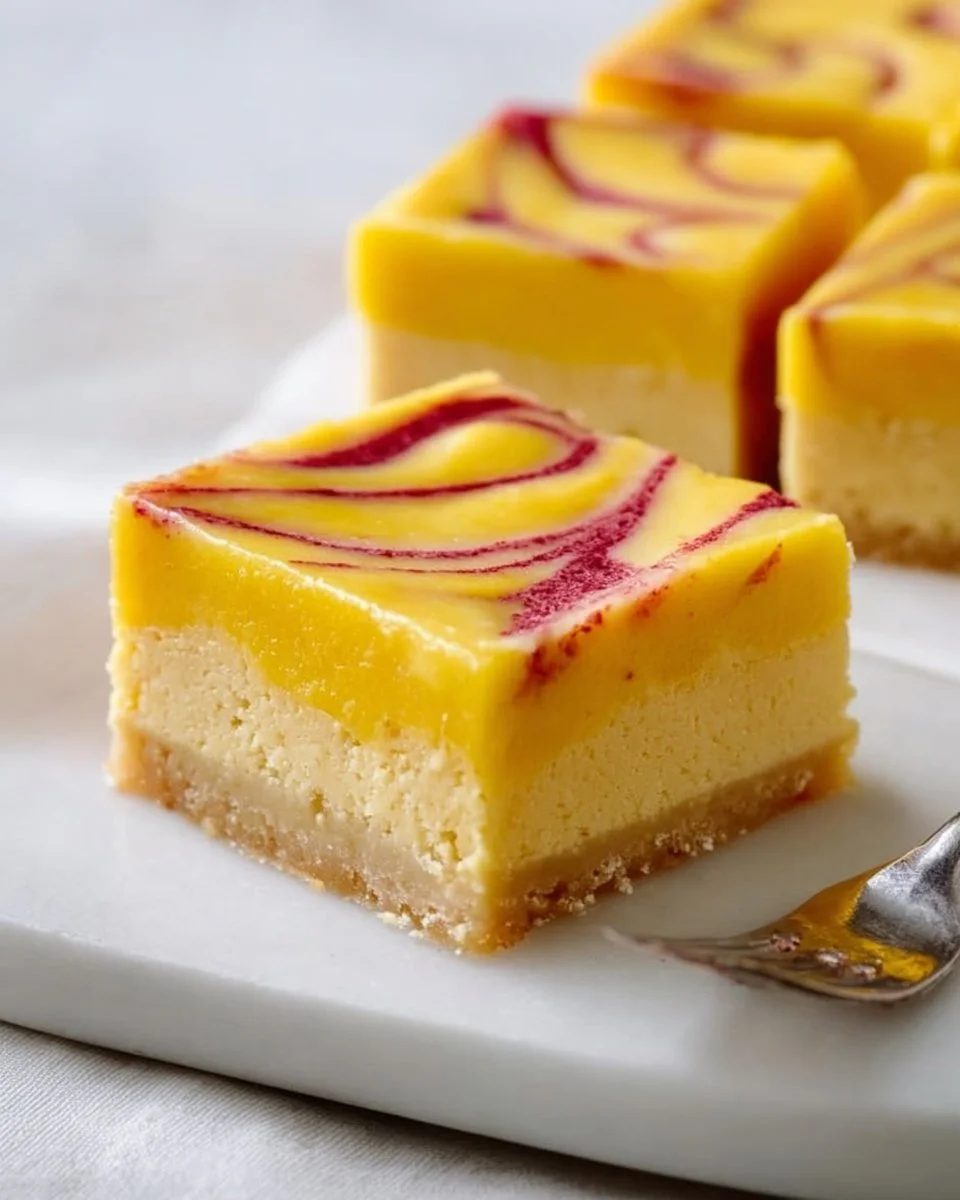 Delicious Mango Curd Bars with a creamy filling and buttery crust