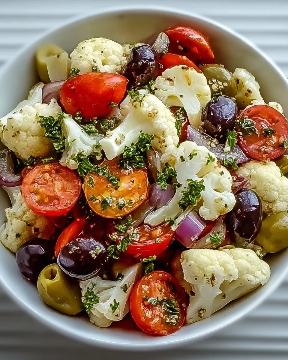 Mediterranean Marinated Cauliflower Salad Side – Fresh and Flavorful