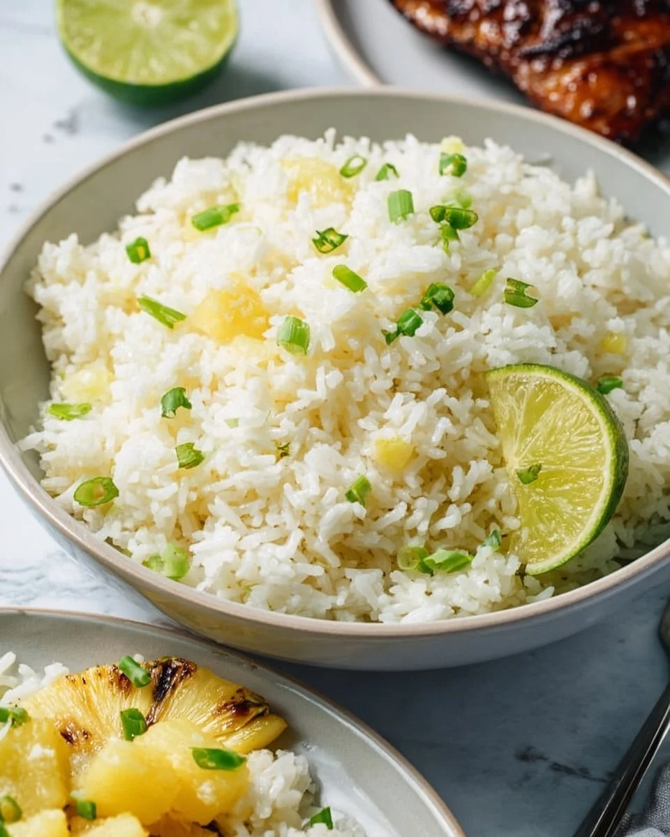 Delicious pineapple rice served in a bowl garnished with fresh herbs.