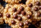 Delicious Rice Krispie Chocolate Cookies on a baking tray