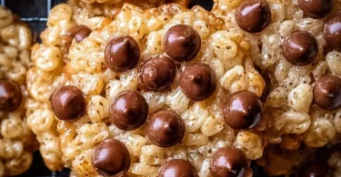 Delicious Rice Krispie Chocolate Cookies on a baking tray
