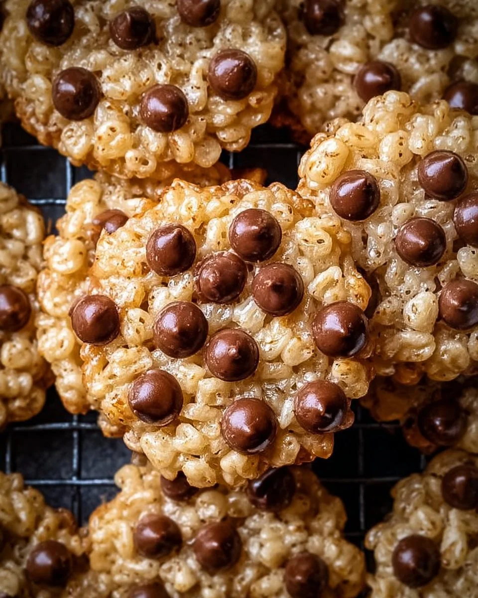 Delicious Rice Krispie Chocolate Cookies on a baking tray