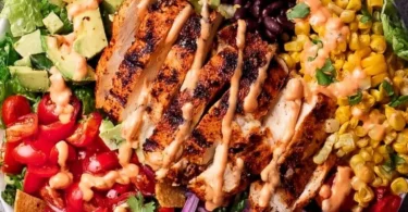 Southwest Avocado Chicken Salad with fresh ingredients and vibrant colors