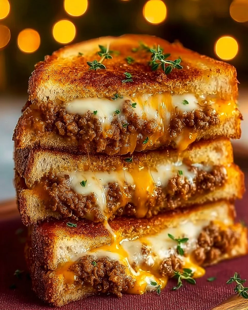 Ultimate Cheesy Ground Beef Melt with melted cheese and seasoned beef